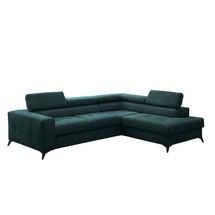 Turkos hörnsoffa med sovfunktion höger ANORA