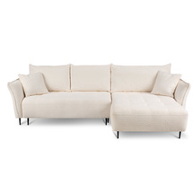 Vit hörnbäddsoffa höger BARI