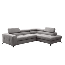 Grå hörnsoffa med sovfunktion höger ANORA