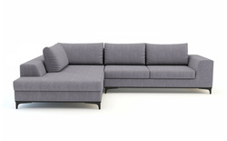 Grå hörnbäddsoffa med förvaring höger BOLOGNA