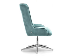Turkos fåtölj kromade ben BILBAO