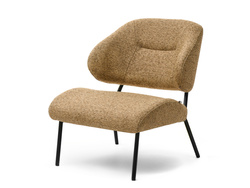 Stoppad fåtölj ljusbrun/svarta ben ESTRID