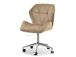 Velour fåtölj beige krom ben VELO-MOVE