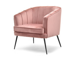 Fåtölj i pudervelour med svarta ben ESTEL