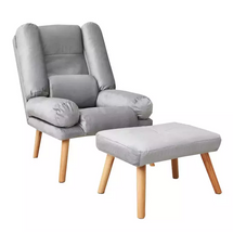 Lenestol med fotskammel Lila