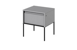 Grått sängbord med LED TREND