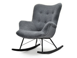 Stoppad fåtölj grafit svart ben LAUREN