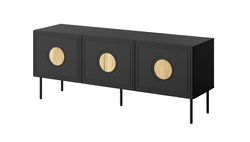 Svart TV-bänk 3 dörrars PALAZZO