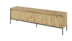 Bred TV-bänk 193 cm, höga ben, LED-belysning TREND