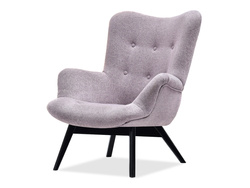 Powder melange stoppad fåtölj svarta ben FLORI