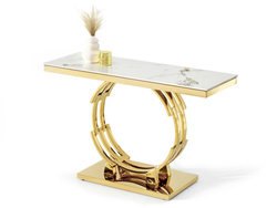 Art deco-konsol, marmorskiva och TOBAGO-ben i guld