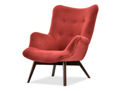 Cranberry fåtölj ben valnöt FLORI