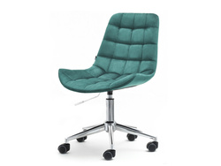 Grön fåtölj kromade ben ELIOR