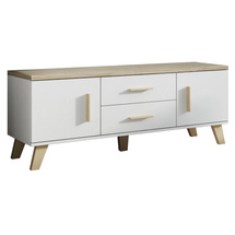 TV-bänk  LOTTA 140 cm 2D2S sonoma/vit