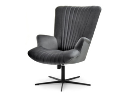 Fåtölj i grafitvelour svarta ben ESLA