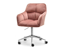 Fåtölj i pudervelour med kromade ben ISLA