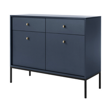 Smal byrå i marinblå MONO