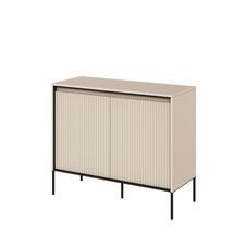 En liten beige byrå på benen TREND