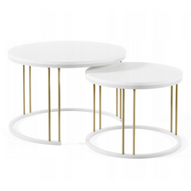 Runt soffbord vit / guld RAGNAR