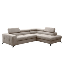 Beige hörnsoffa med sovfunktion höger ANORA