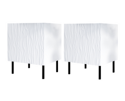 Vitt sängbord med svarta ben 2 st JUNGLE