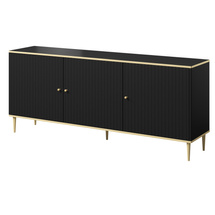 Svart byrå GLAMOUR svart / guld 180 cm