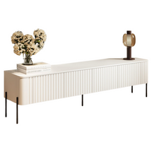 Vitt TV-skåp med räfflor 190 cm VICTORIA