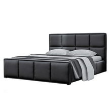 Svart säng 140x200 med förvaring MILONGA