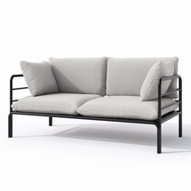 Soffa för trädgård 150 cm grå VELUCCI