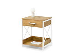 Nattduksbord med eluttag och låda TORI
