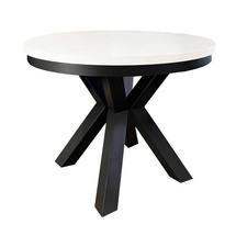 Runt matbord 120 cm vit/svart NARVIC