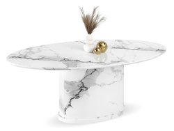 Oval konsol, vit marmor, blank BELONA