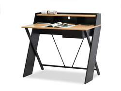 Loftskrivbord 100 cm ek svart ram ASGARD