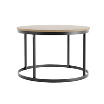 Runt soffbord ek lancelot / svart Foss