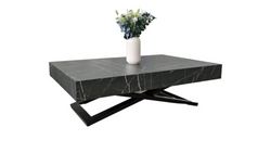 Utdragbart salongbord 120/200x80 cm marmor CALPE