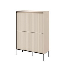 Beige hög byrå med LED-belysning TREND