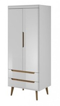 Vit högglans garderob Nordi 80 cm