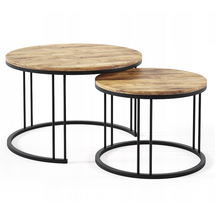 Soffbord runt svart/ ek craft RAGNAR