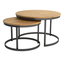 Billig runt salongbord 2in1 svart/ek RABEN 2