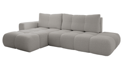 Grå hörnsoffa med sovfunktion vänster SOLETTO