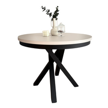 Rund, utdragbar matbord, diameter 100 cm, svart/kashmir PASCAL