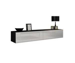 Hängande TV-bänk Vigo 180 cm svart/vit