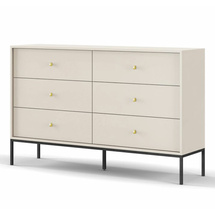Beige byrå med 6 lådor MONO