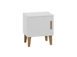 Sängbord med hylla vit KUBI