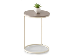 Beige extrabord för vardagsrummet, cremefärgad fot COLIN