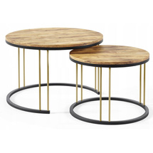 Soffbord runt svart/ ek craft RAGNAR