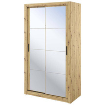 Skjutdörrsgarderob med spegel 120 cm, ek ARTI 19