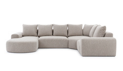 Stor hörnsoffa beige U höger ARES