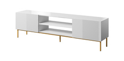 Vit tv-bänk med hylla 200 cm SLIDE