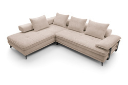 Beige hörnbäddsoffa höger FLORENCE